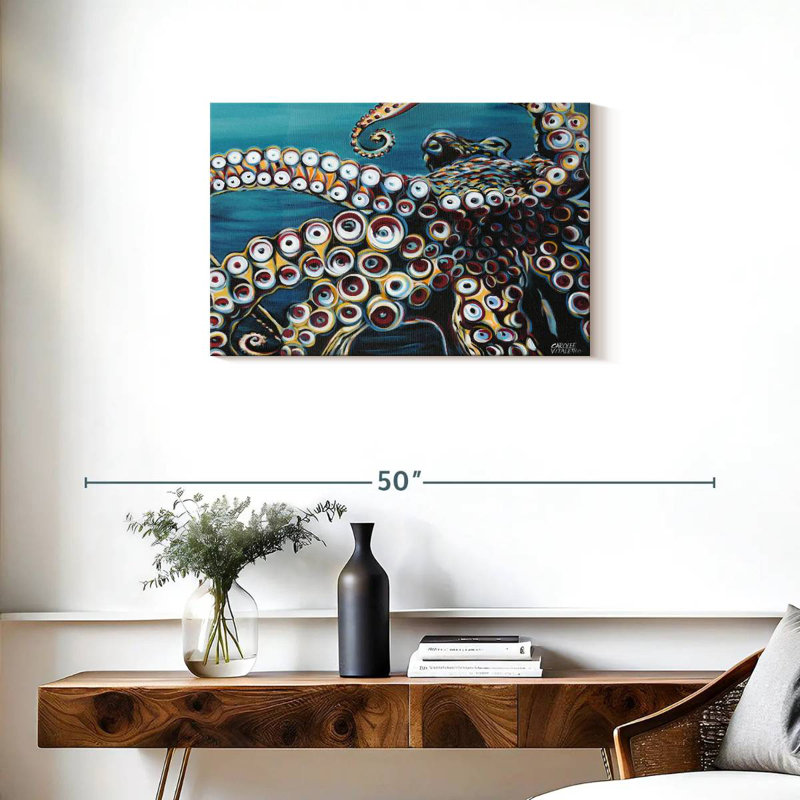 Pieuvre sauvage I, H 20 po x l 30 po