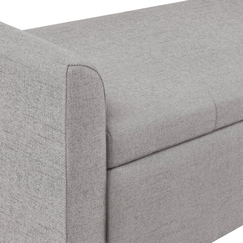 Blaire Gray Upholstered Flip-Top Storage Bench