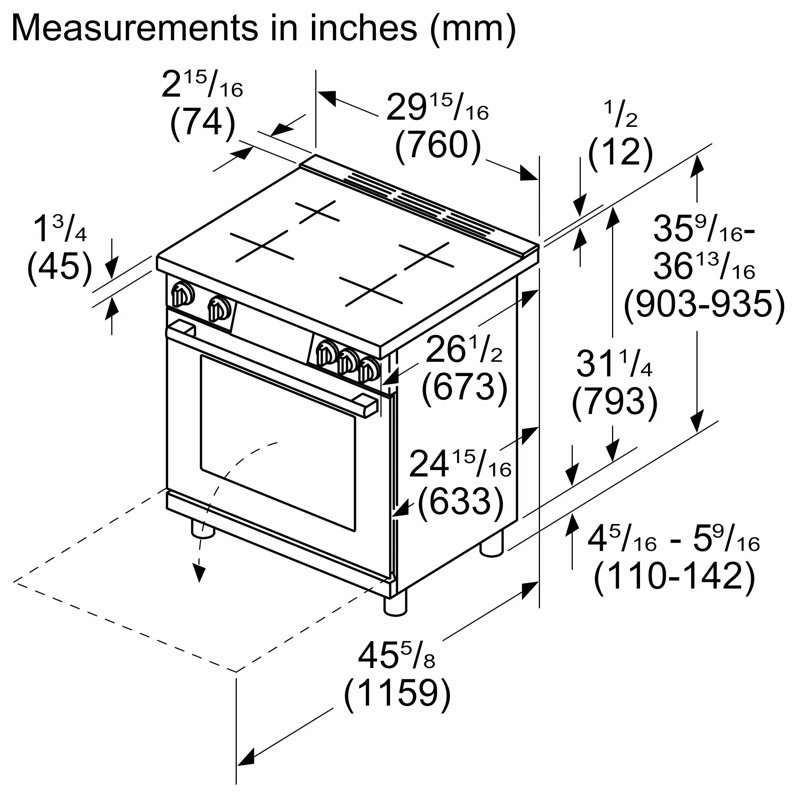 30" Bosch 800 Series Industrial-Style Induction Range
