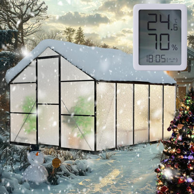 Greenhouse For Outdoors, Large Walk In Greenhouse Kit And Winter Garden Planting, Enhanced Aluminum Green Houses For Outside Withstands Strong Wind Or Snow To Protect Vegetables Or Plants