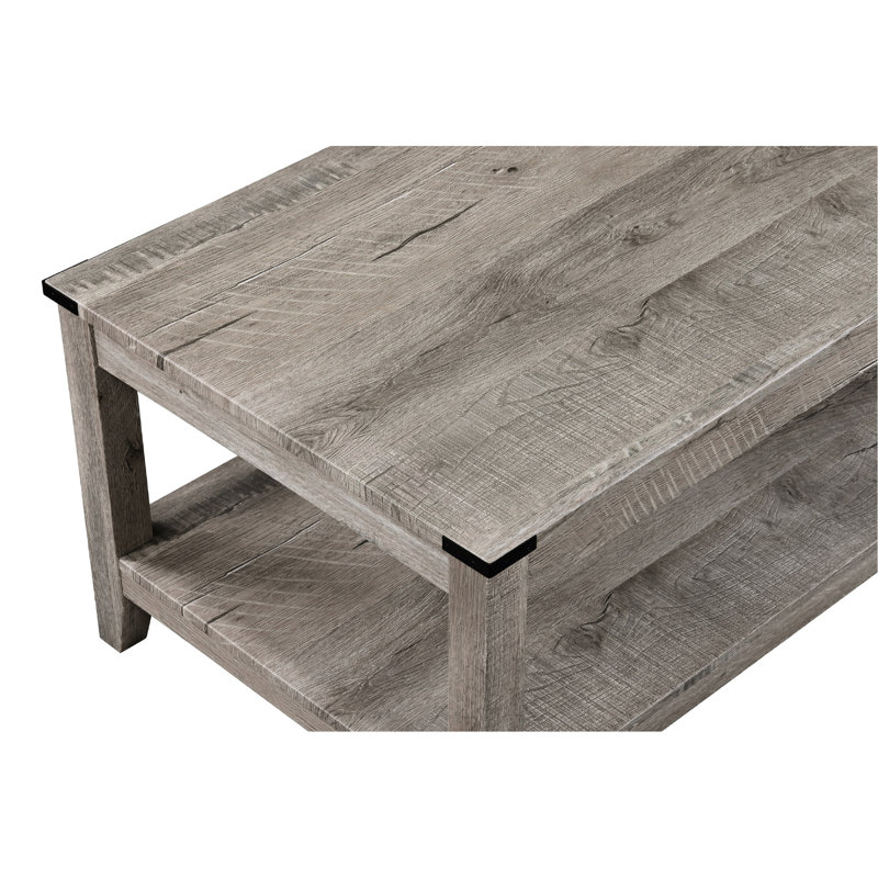 Collection de tables rétro gris et brun pour la maison: tables basses rectangulaires et 2 tables de bout carrées modernes en bois brun: