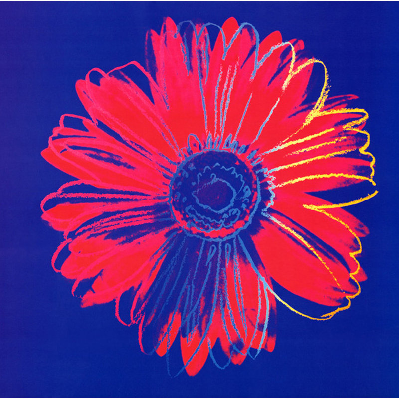 Marguerite, c. 1980 (bleu et rouge), H 20 po x l 20 po
