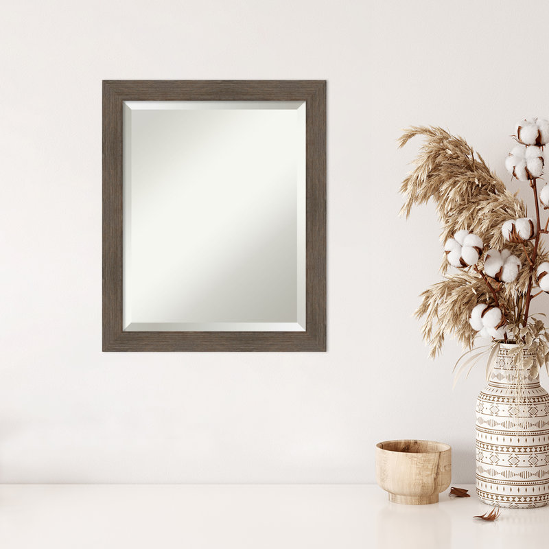 Miroir mural Modeste, Brun mat, 23 po x 19 po
