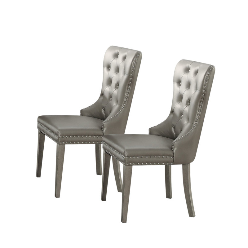 Ensemble de deux chaises d'appoint à oreilles capitonnées Gracie Mills Hudson
