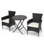  Ensemble bistro 3 pièces pour l'extérieur avec chaises en osier et table pliante, ensemble de conversation pour patio avec coussins, brun