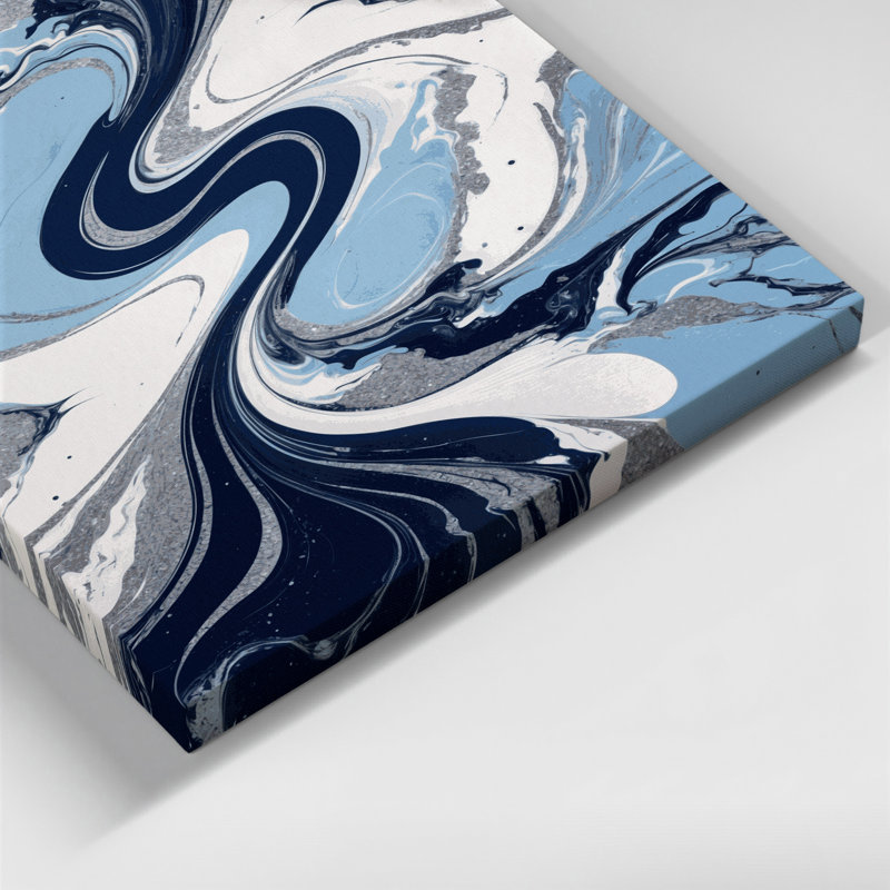 Abstrait art fluide sur toile grise 65, H 36 po x l 24 po