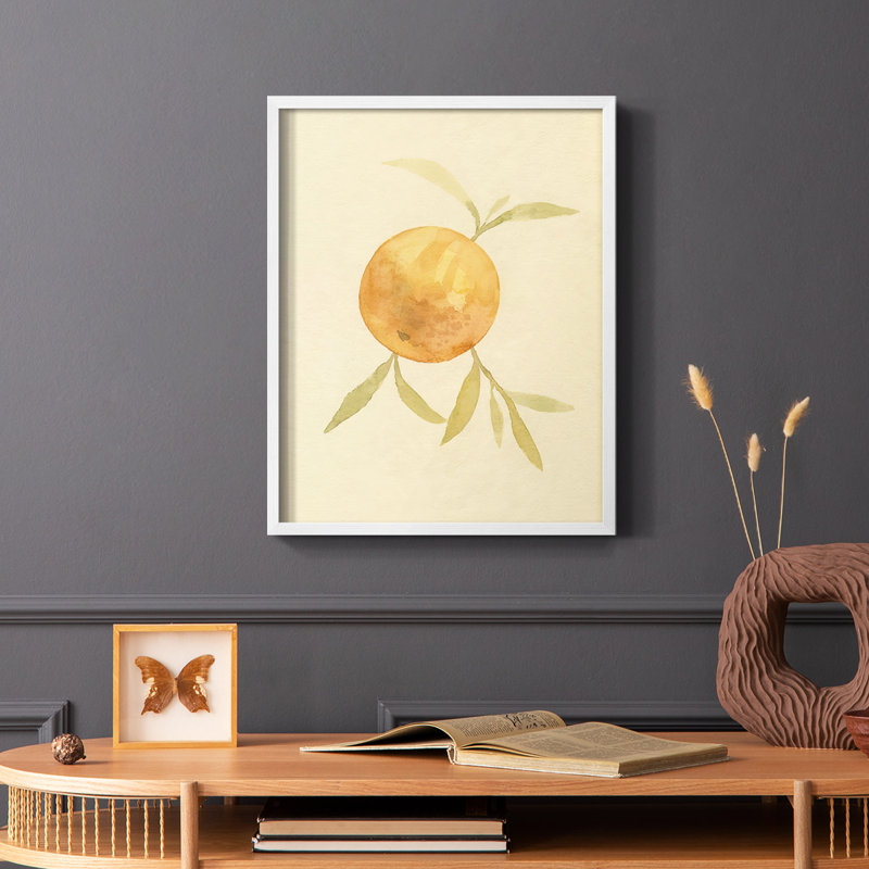 Dappled Oranges II Framed Print - Solid Wood, 20" H x 16" W, White