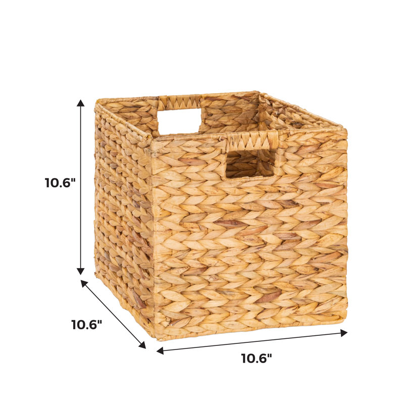 Paniers de rangement en osier 10,6 x 10,6 po Trevietdecor, Ensemble de 4, Naturel