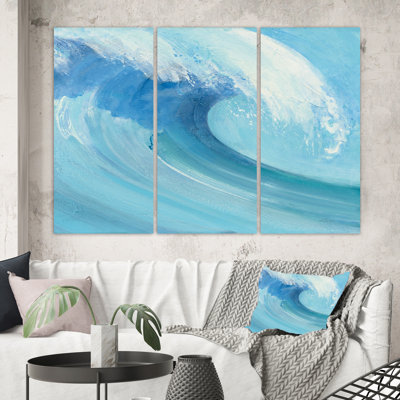 «Ocean Wave with White Foam», peinture de plusieurs images sur toile