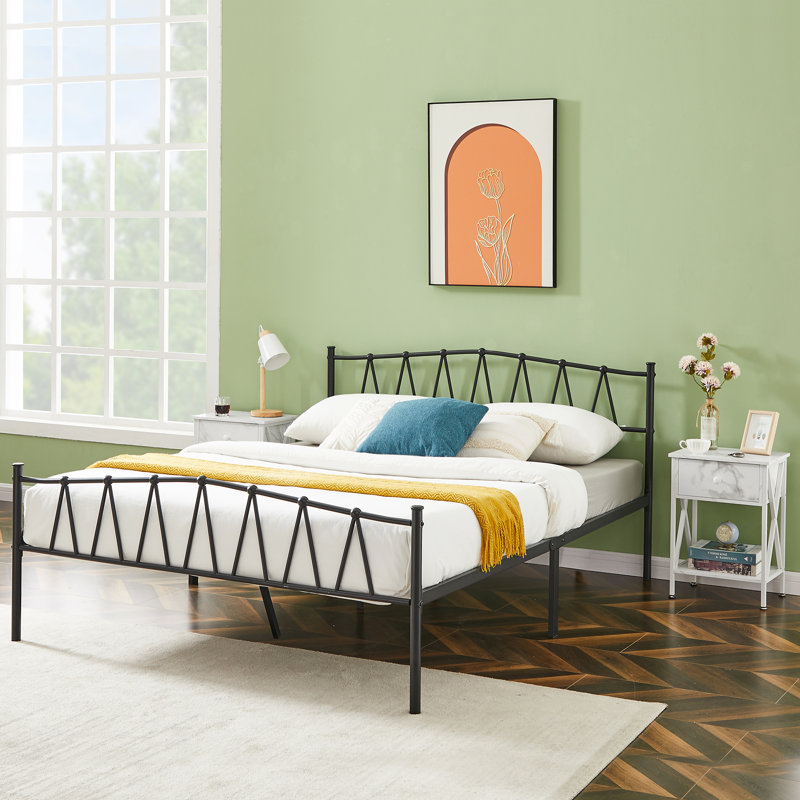 Ensemble de chambre avec lit plateforme 3 pièces Alsa, Blanc, Grand