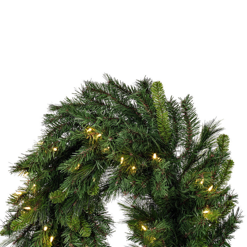 Vickerman Bangor Mixed Pine Artificial Christmas, Warm White LED Mini Lights., 9' L x 18" H