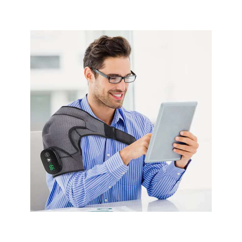 45-75 Heated Shoulder Massager Pain Relief Shoulder Massager With 3 Heating Levels 3 Vibration Modes USB Rechargeable Auto-Off Universal Fit Gift For Parents Friends
