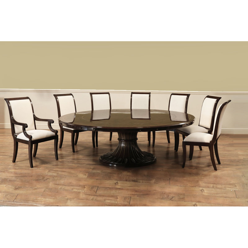 Round Mahogany Wood Dining Table