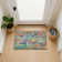Machine Washable Indoor/Outdoor Huseby ACN2269 Abstract Rug
