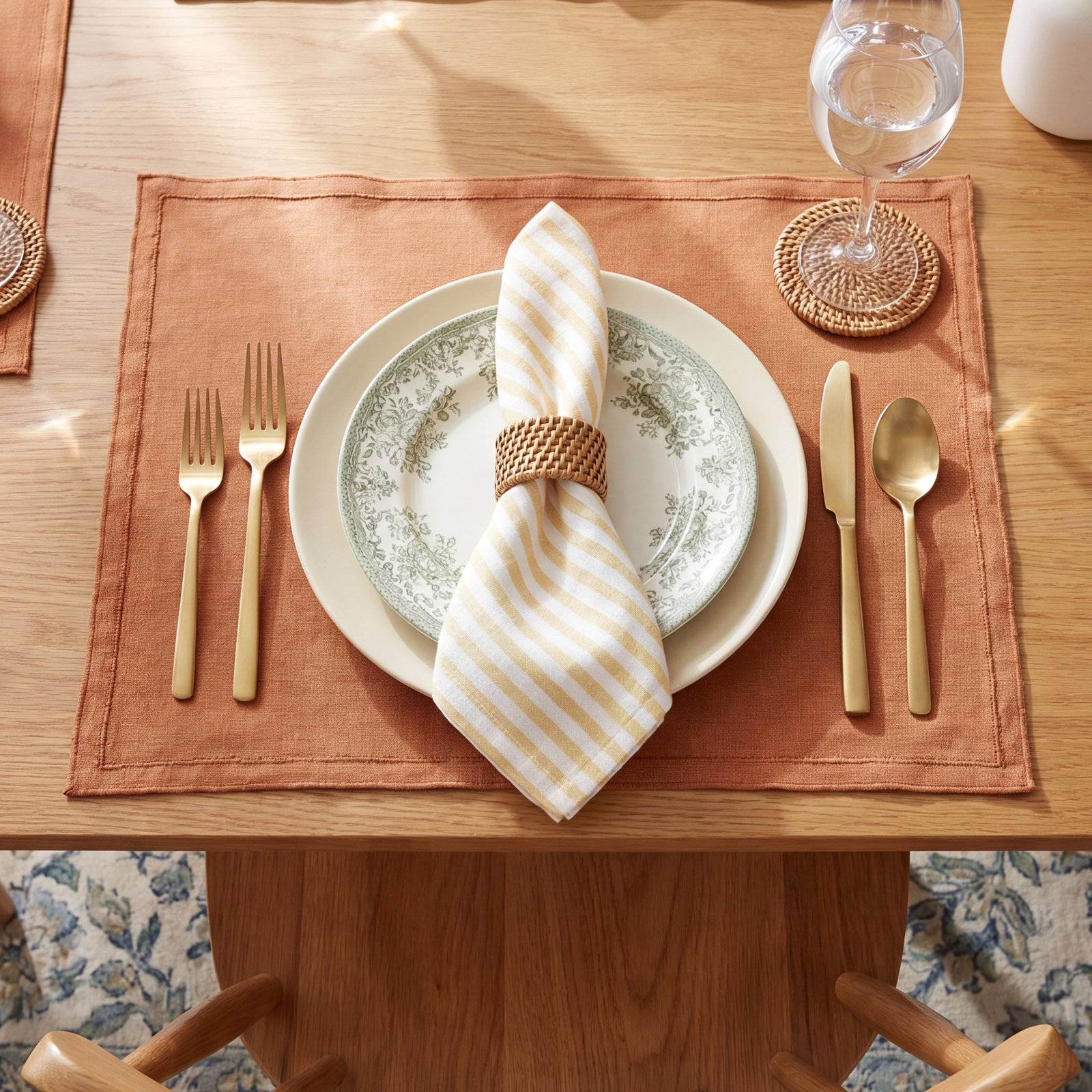 Stonewashed Linen Placemat, Orange