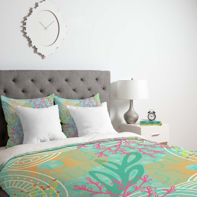 Housse de couette océan fleuri, Housse de couette pour grand lit