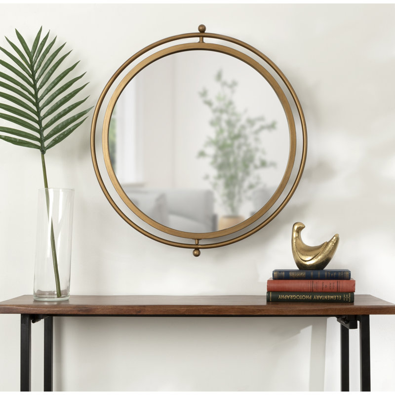 Menderes Metal Flat Mirror, 22.5" H x 21" W, Gold