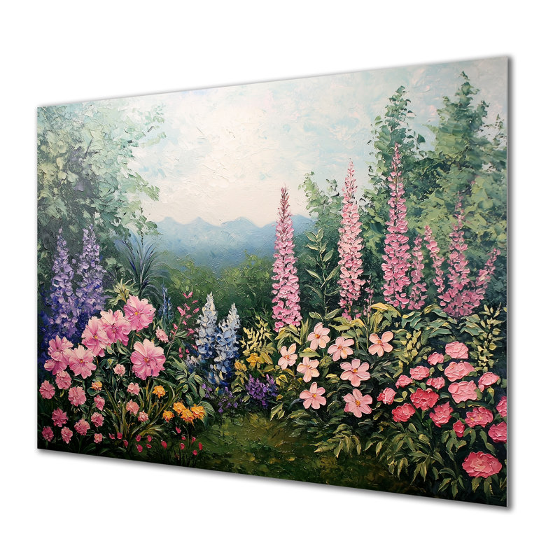 Printemps symphonie de fleurs sauvages II - impression murale en métal florale, fleurs sauvages