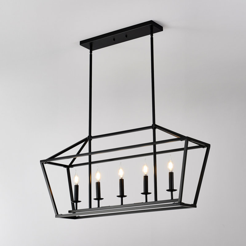 Îlot de cuisine moderne noir mat 5, luminaire suspendu pour la salle à manger, la chambre à coucher, le couloir industriel, le couloir linéaire,