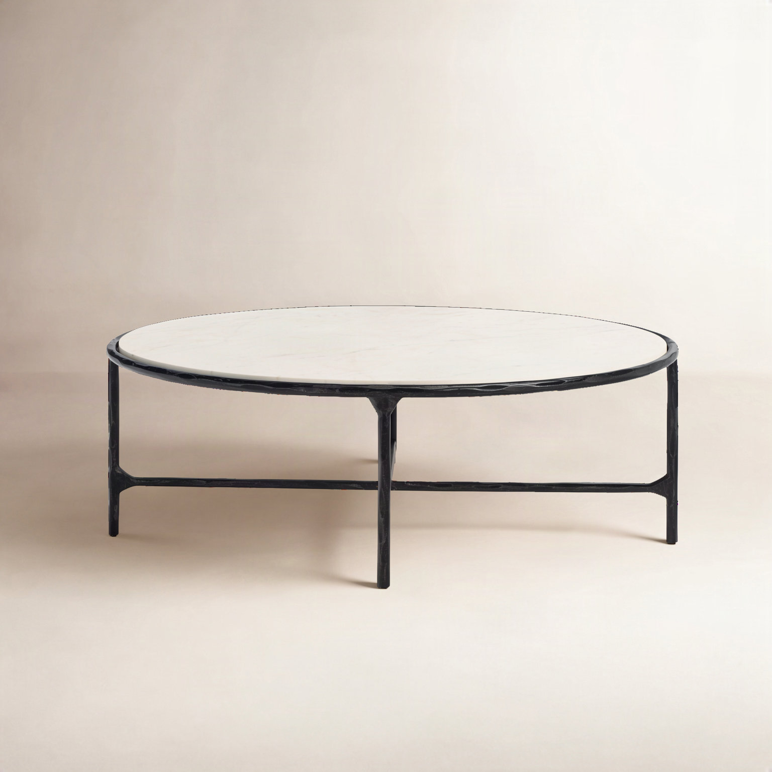 Evelynn 30" Coffee Table, Black, White Marble