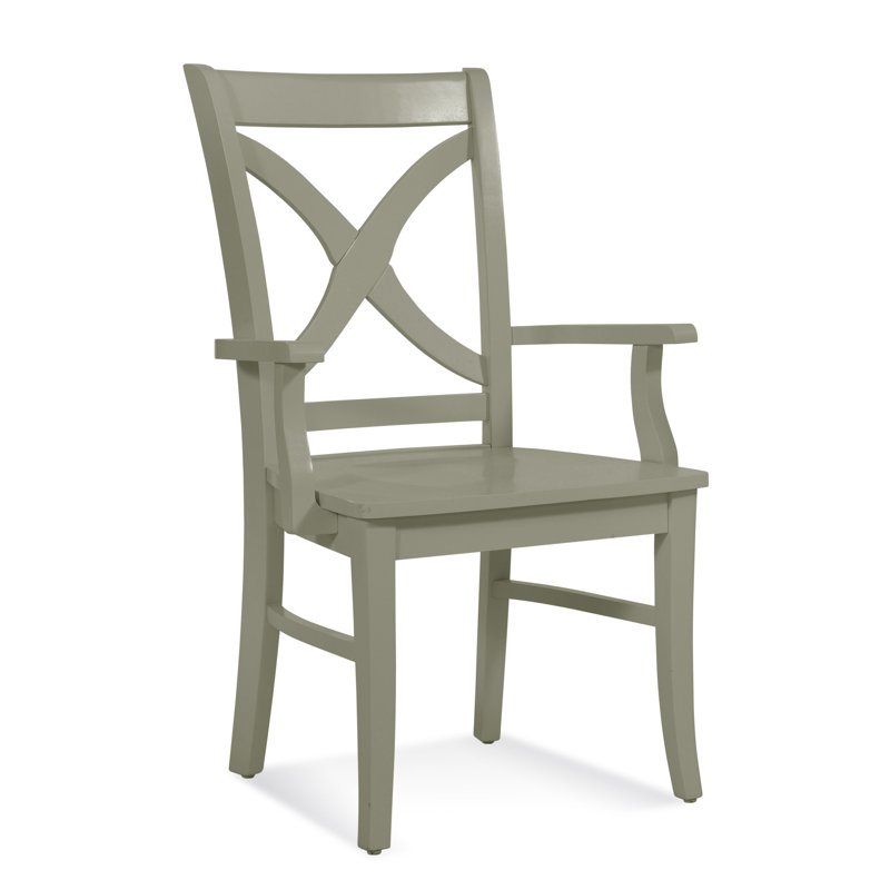 Hues 18'' H Solid Wood Armchair, Greystone