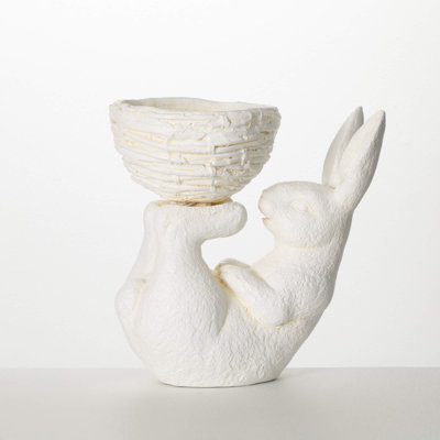 Sullivans Rabbit Container 13.5"H; White