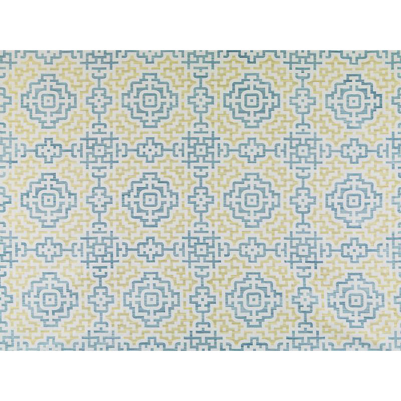 Tissu Alhambra, Bleu / Jaune