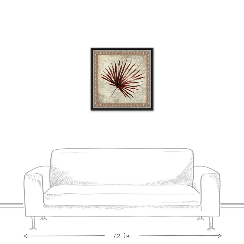 Fan Fan sur toile, H 25,75 po x l 25,75 po x P 1,75 po, Cadre flottant noir