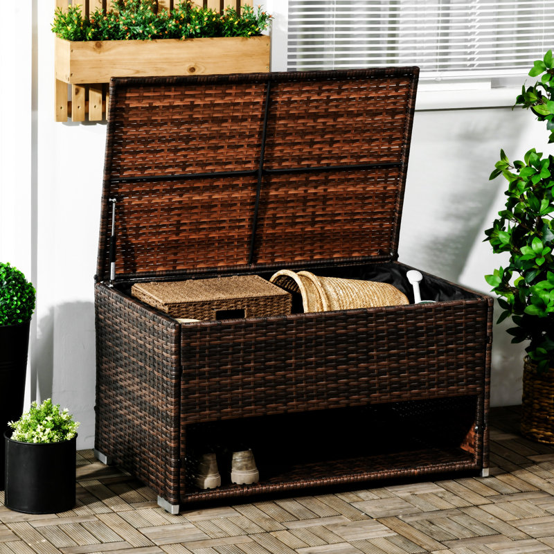 Boîte de rangement pour l'extérieur Outsunny, Brun