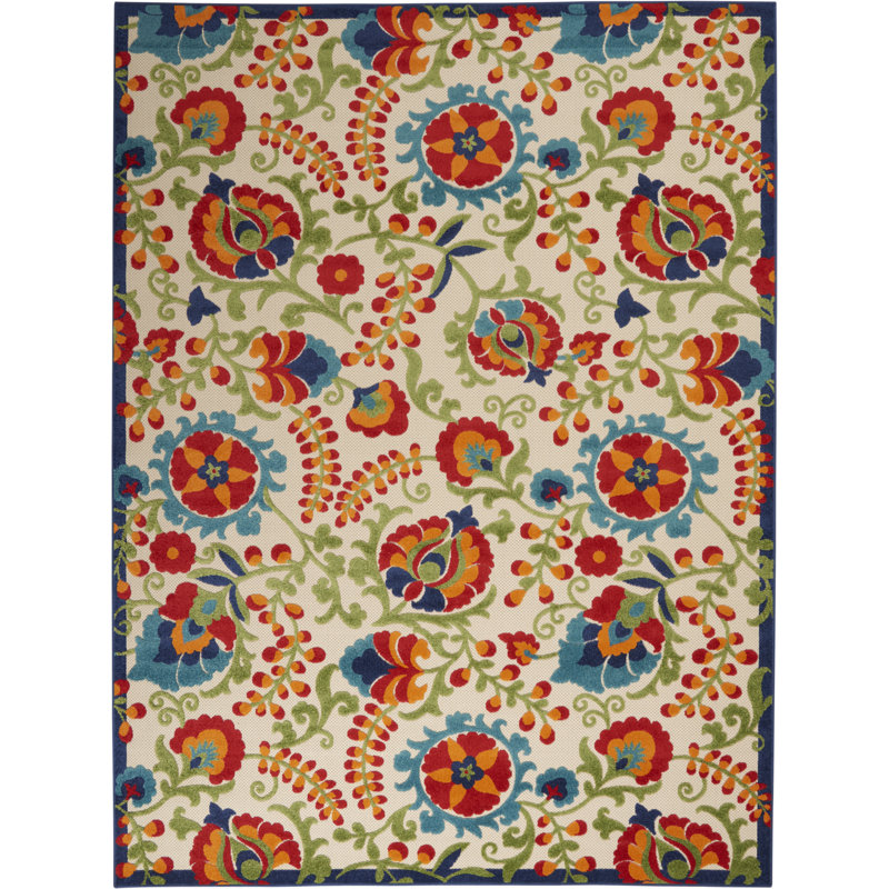 Aaryon Floral Indoor Rug, Rectangle 7' x 10'
