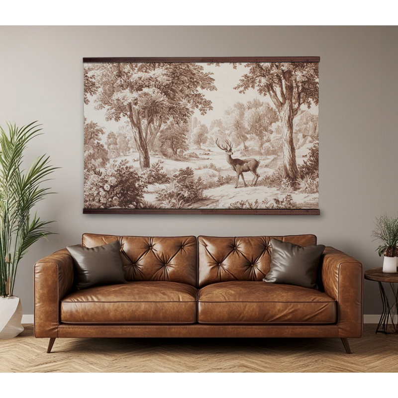 «Rustic Woodland Deer», art mural tapisserie, H 40 po x l 60 po