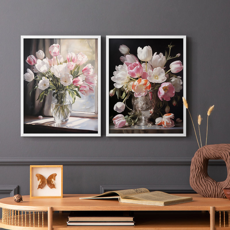 Série FLORAL DCCDVII-Impression encadrée de qualité supérieure - prête à être accrochée - aucun clou requis - aucun clou requis