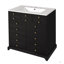 Ensemble de meuble-lavabo 30 po avec lavabo en céramique, armoire de rangement en bois massif, ensemble de meuble-lavabo autoportant avec 2 tiroirs et portes à fermeture douce