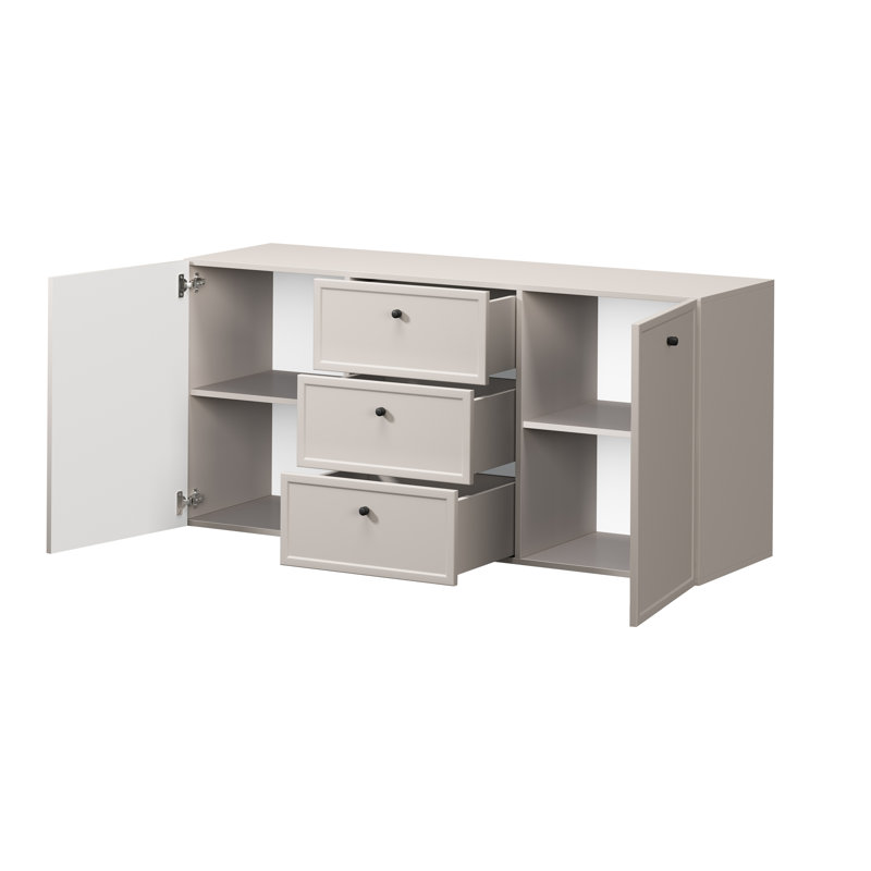 Bagga 150cm Sideboard, Cream/Beige/Black