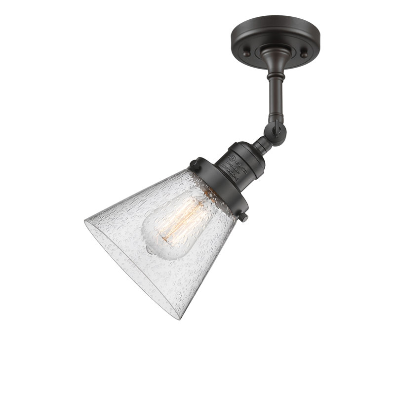 Cone 1 Light Sconce, 6 Watt Vinage LED Bulb, Seedy, Oil Rubbed Bronze