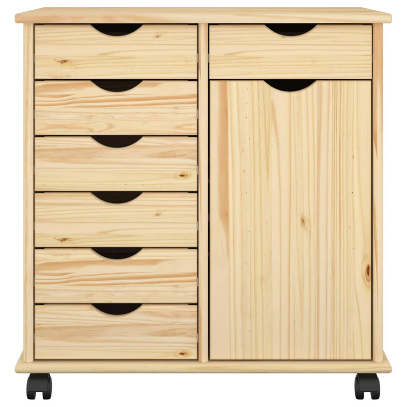 63.5 cm W 7 -Drawer Solid Wood Filing Cabinet