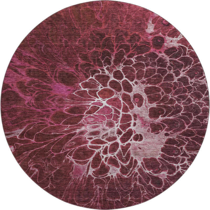 Tapis Merlot Premium lavable à la machine, Rond 8 pi
