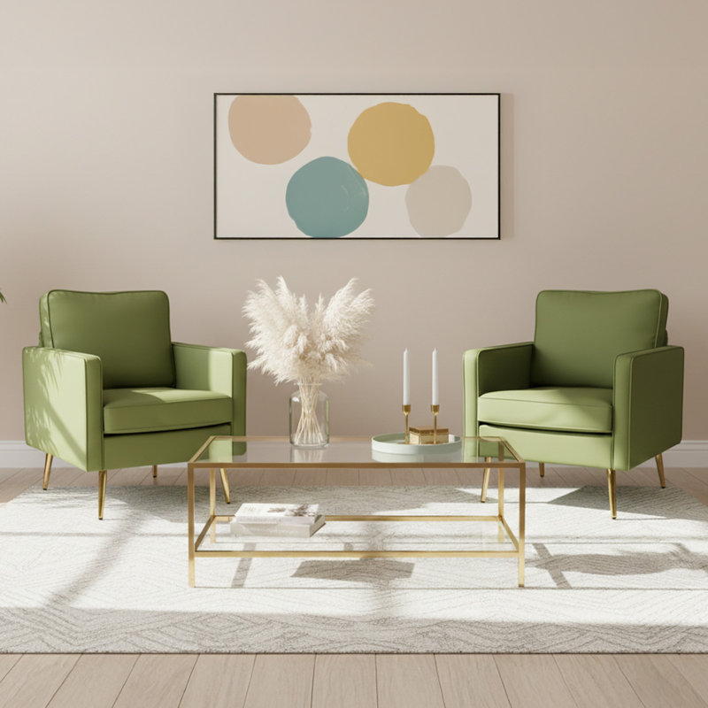 Bakker 31.5 Wide Club Chair, Green Faux Leather