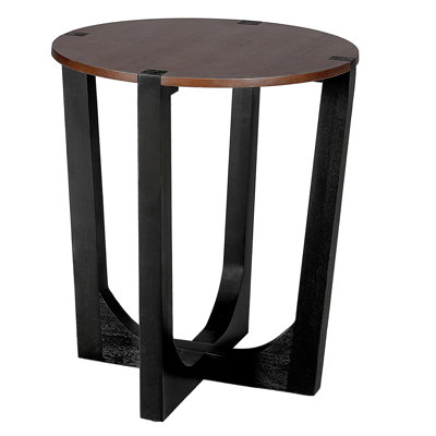 Table d'appoint en bois massif ACACIA, brun et noir