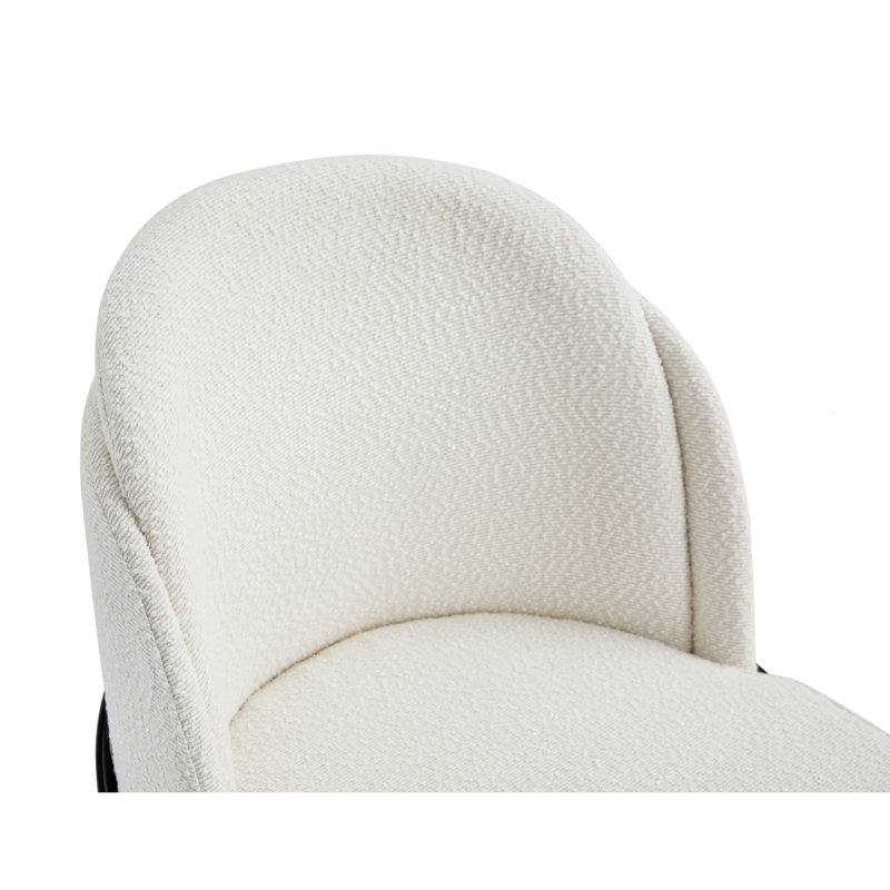 Collings Curved Back Upholstered Dining Chair (Set of 2), White, Black
