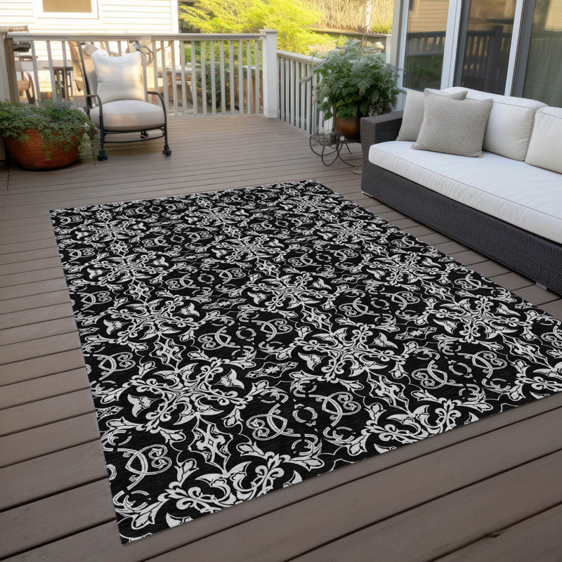 Malchow Washable Oriental Indoor / Outdoor Rug, Rectangle 9' x 12'