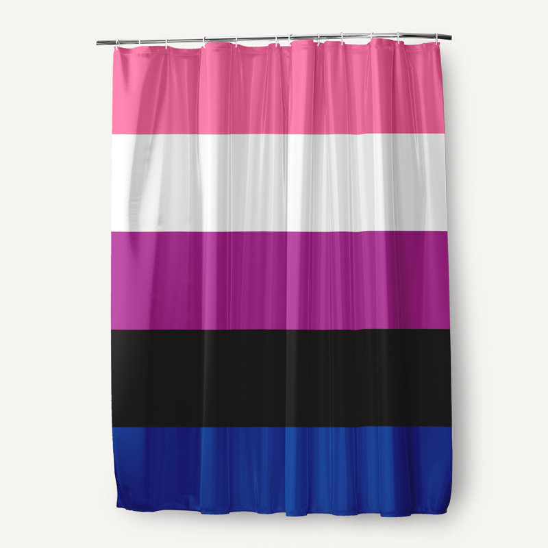 Rideau de douche durable en polyester, Rose / blanc / noir / bleu
