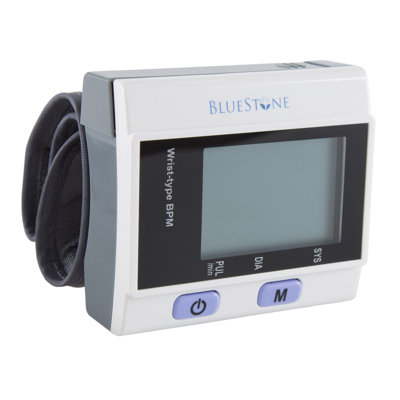 Bluestone Automatic Wrist Blood Pressure Monitor with Digital LCD Screen, White