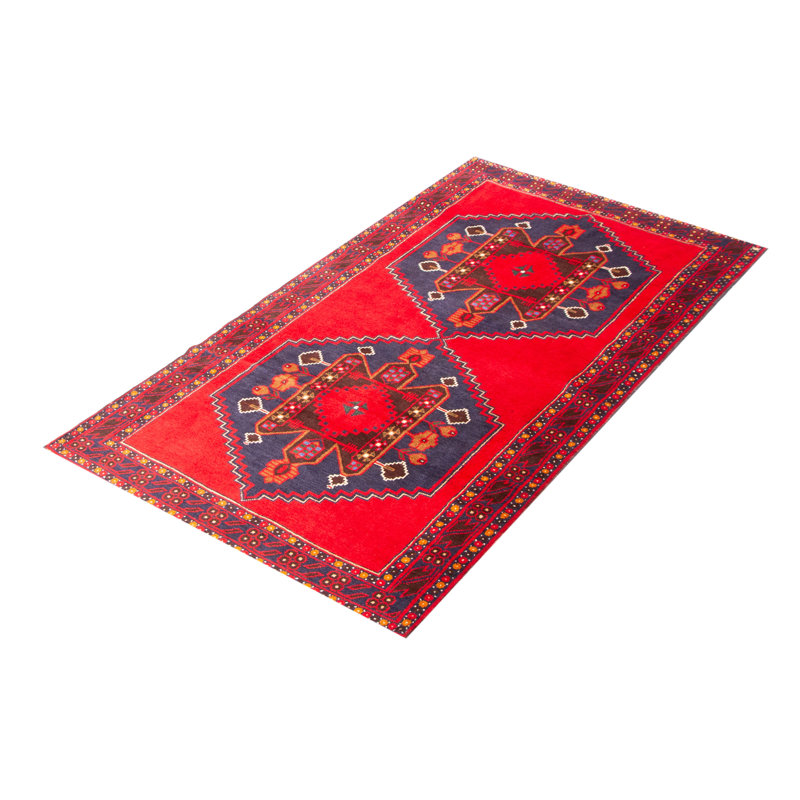 Tapis rouge Teimani 3 pi 7 po x 6 pi 6 po