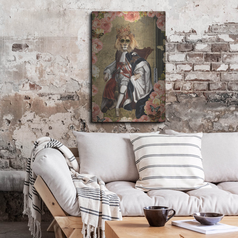 «The King» par Elo Marc, art mural en métal, H 36 po x l 24 po