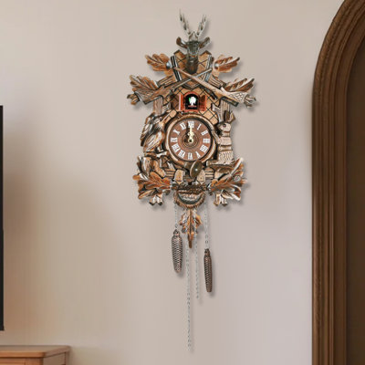 Horloge murale rétro avec décoration d'oiseaux