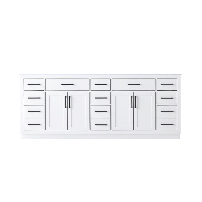 Meuble-lavabo double 84 po Ahner, Blanc
