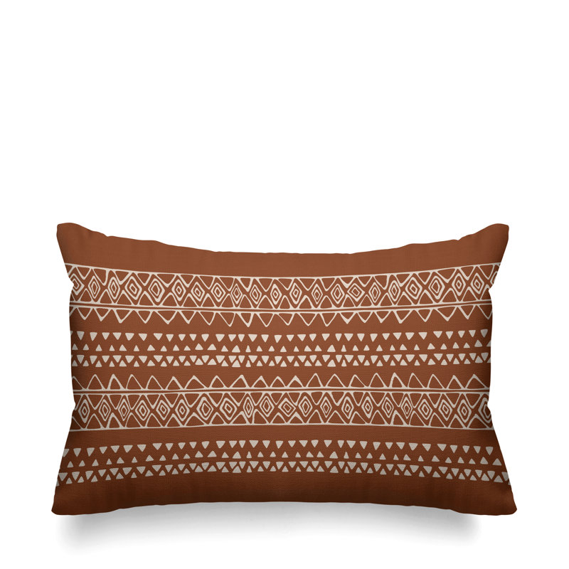 Titi Geometric Outdoor Reversible Throw Pillow, Nude
