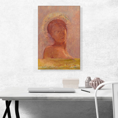 «Fermé les yeux 1889» par Odilon Redon, reproduction d'art sur toile tendue