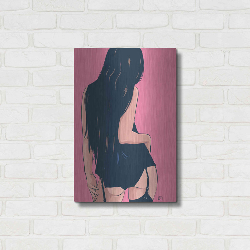 "Brune en noir" par Giuseppe Cristiano, H 24 po x l 16 po